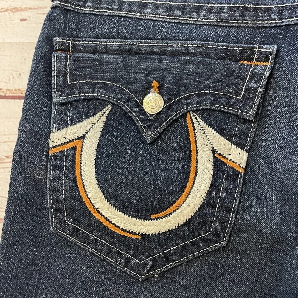 True Religion Mens‎ Original Slim Denim Blue Jeans Size 36x34 Made In USA